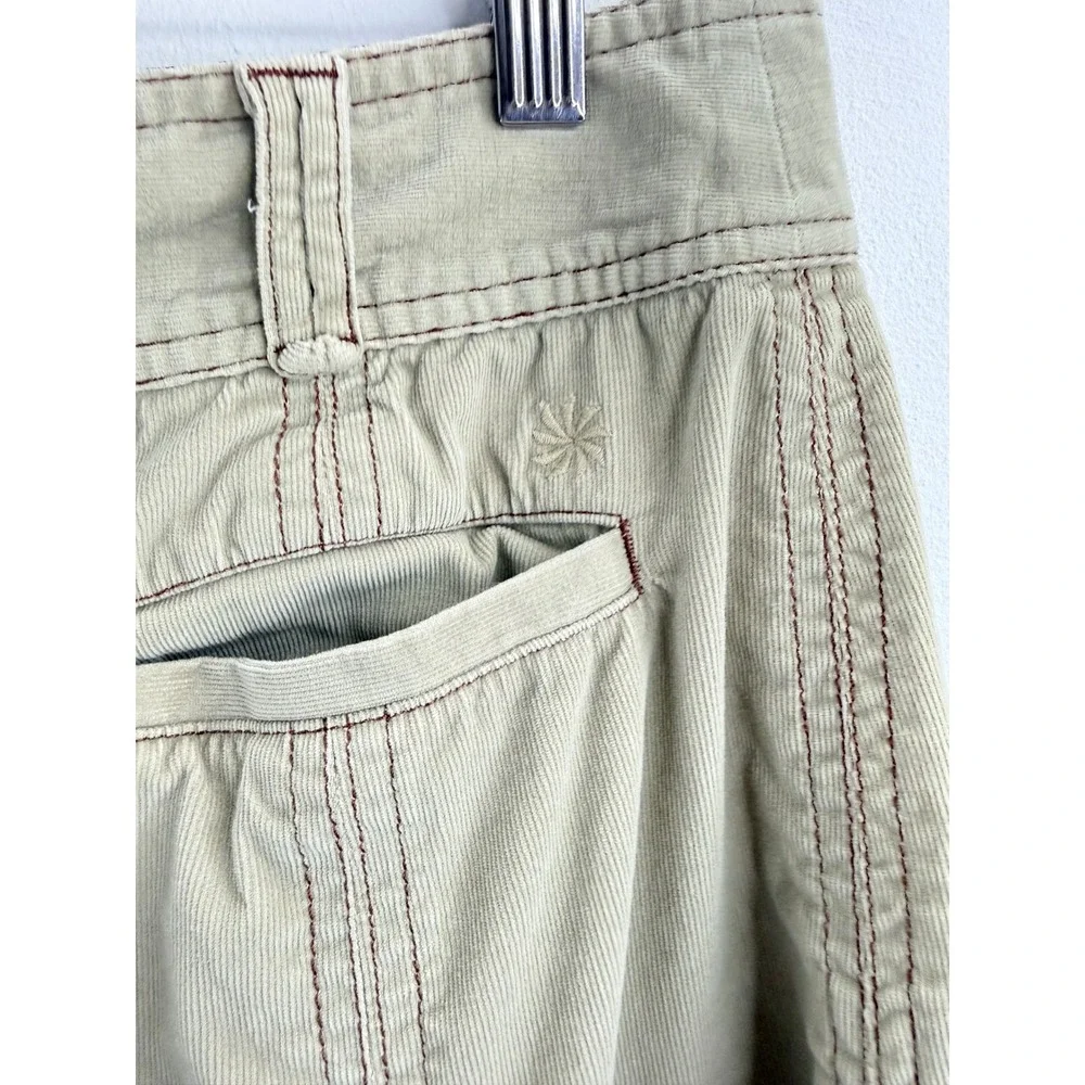 Athleta Khaki Corduroy A Line Flare Skirt Womens No Size Tag Boho Festival Comfy